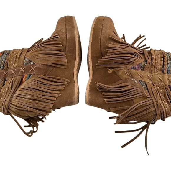 Naughty monkey trixie ankle booties 10 brown suede boho tribal western boots - Picture 5 of 15